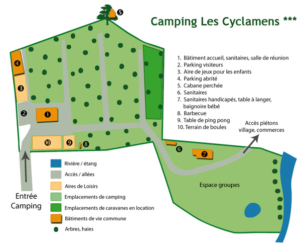 Plan du Camping Les Cyclamens en Savoie